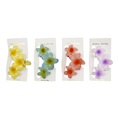 Hawaiian Flower Hair Claw Clip JH5109-6 (12PC)