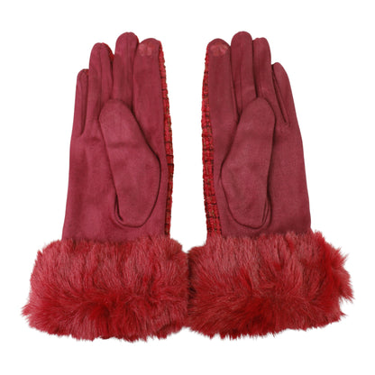 Women's Fur Check Pattern Gloves GL184 .(12PAIR)