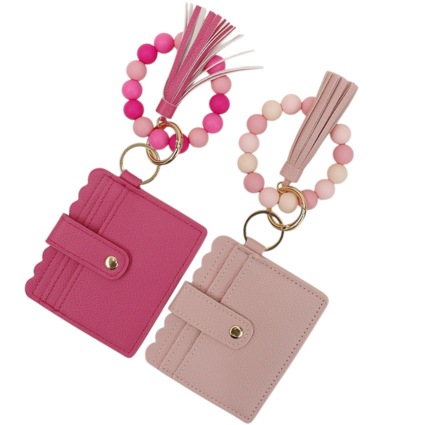 Silicone Bracelet with Multi Color Leather Wallet Tassel JB6126-18 (12PC)