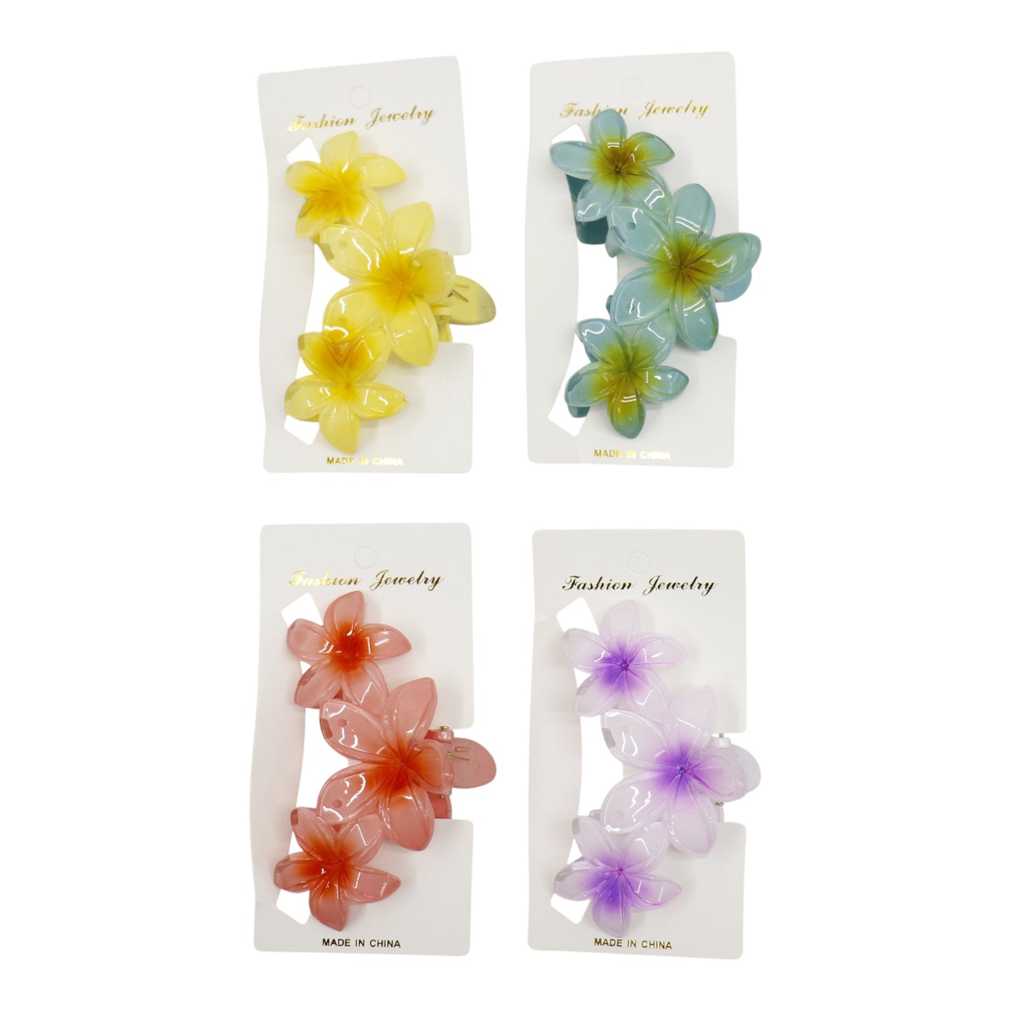 Hawaiian Flower Hair Claw Clip JH5109-6 (12PC)