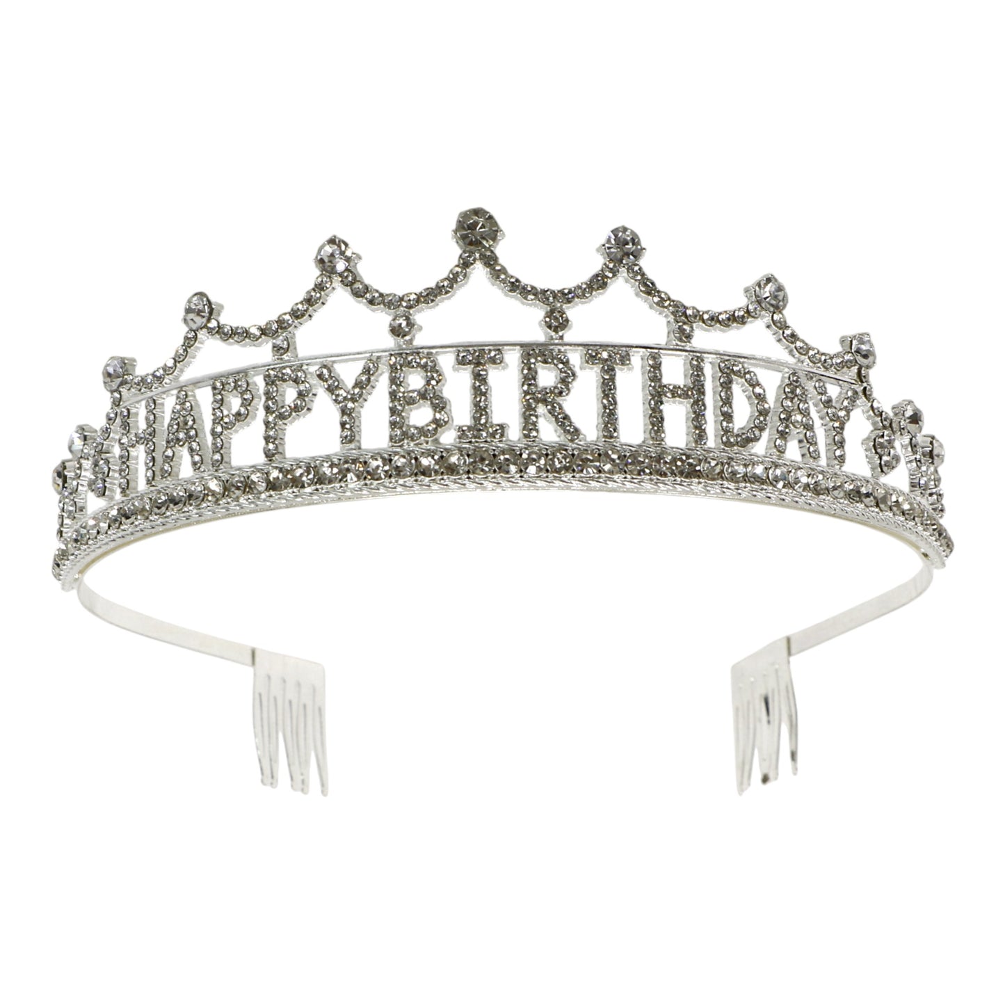 Iron Alloy Rhinestone Happy Birthday Tiara HB947 (12PC)