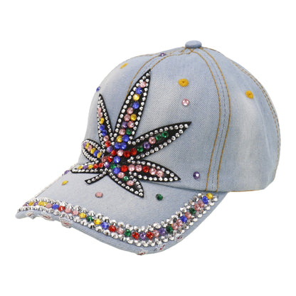 Women's Rhinestone Leaves Studded CAP HA6323-12 (12PC)