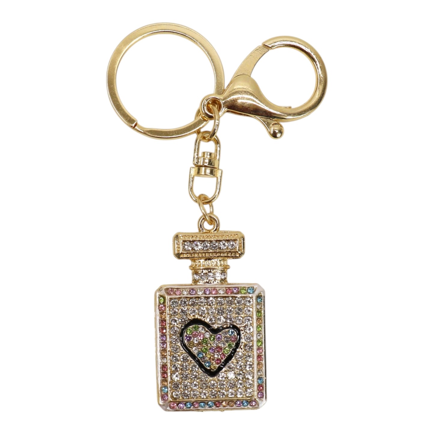 3D Perfume Bottle Heart Keychain KC511-62 (12PC)