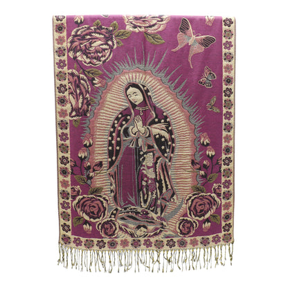 Metallic Pashmina Our Lady of Guadalupe SCF5920-11 (12PC)