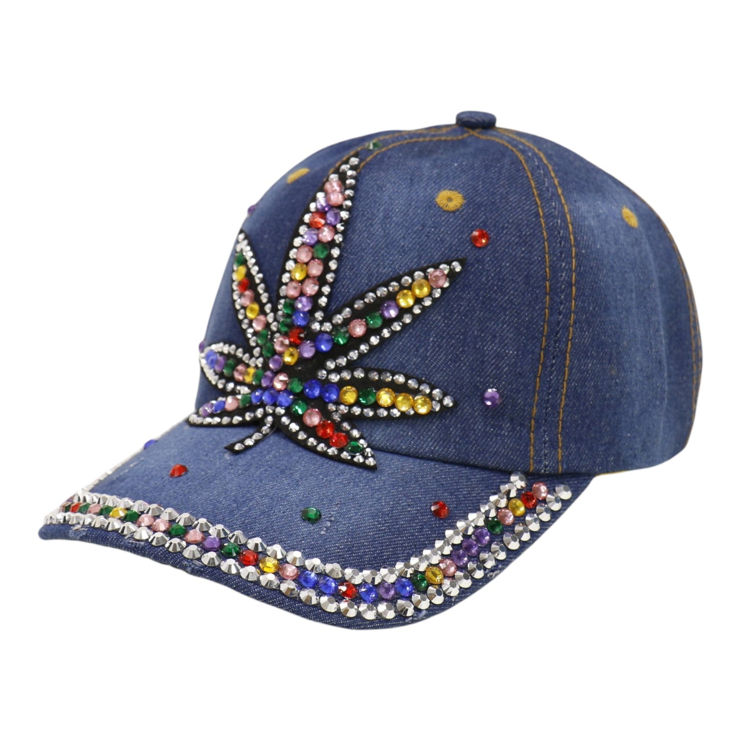 Women's Rhinestone Leaves Studded CAP HA6323-12 (12PC)