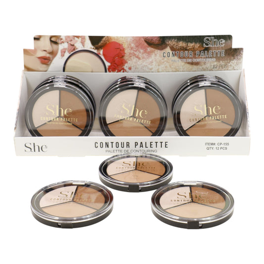 S.he Compact 3 Colors Contour Palette CP155. (12PK)