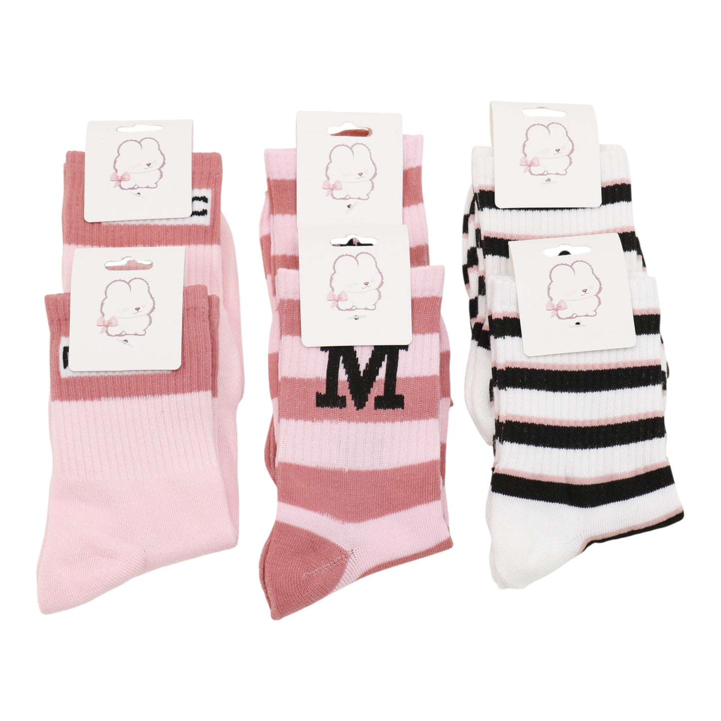 Women's Cute Pink Pattern Socks SS3316-2. (12PC)