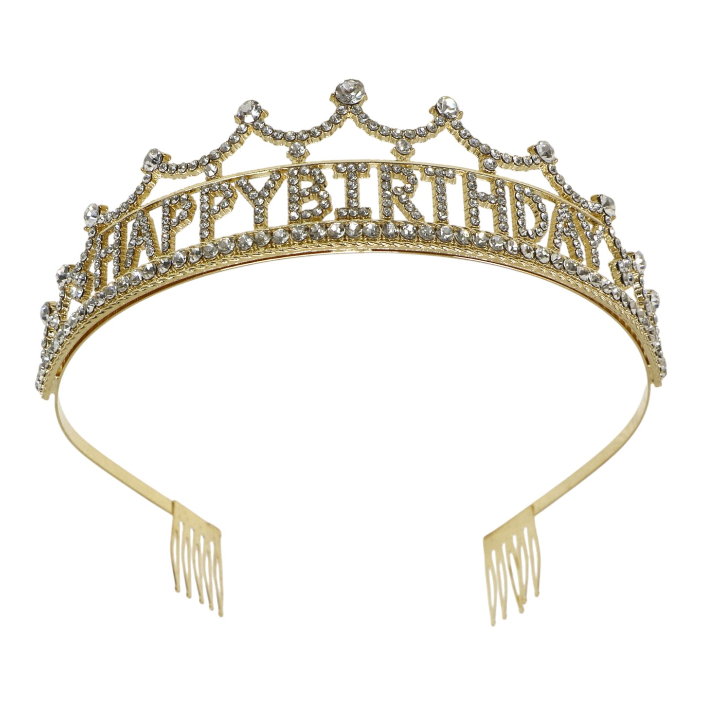 Iron Alloy Rhinestone Happy Birthday Tiara HB947 (12PC)