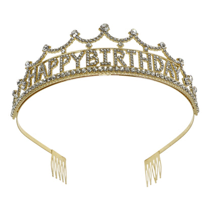 Iron Alloy Rhinestone Happy Birthday Tiara HB947 (12PC)