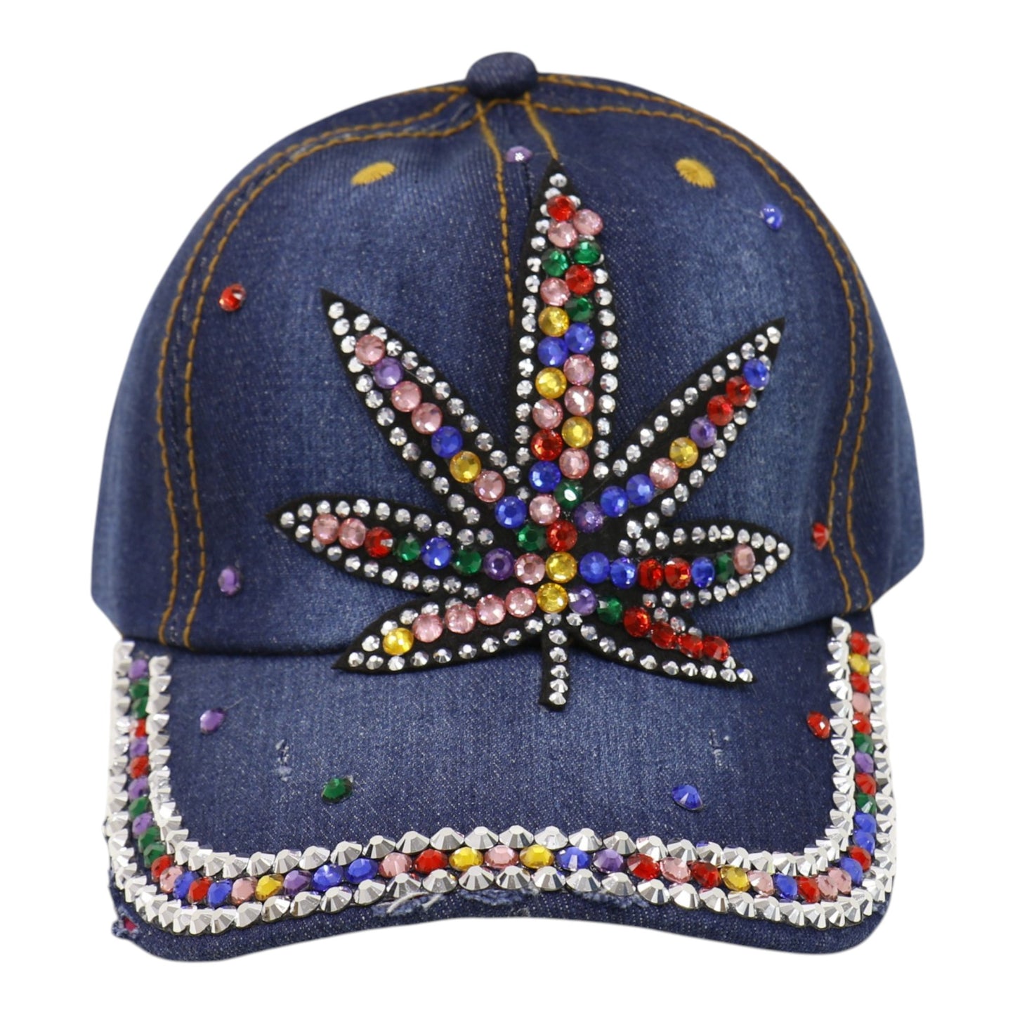 Women's Rhinestone Leaves Studded CAP HA6323-12 (12PC)