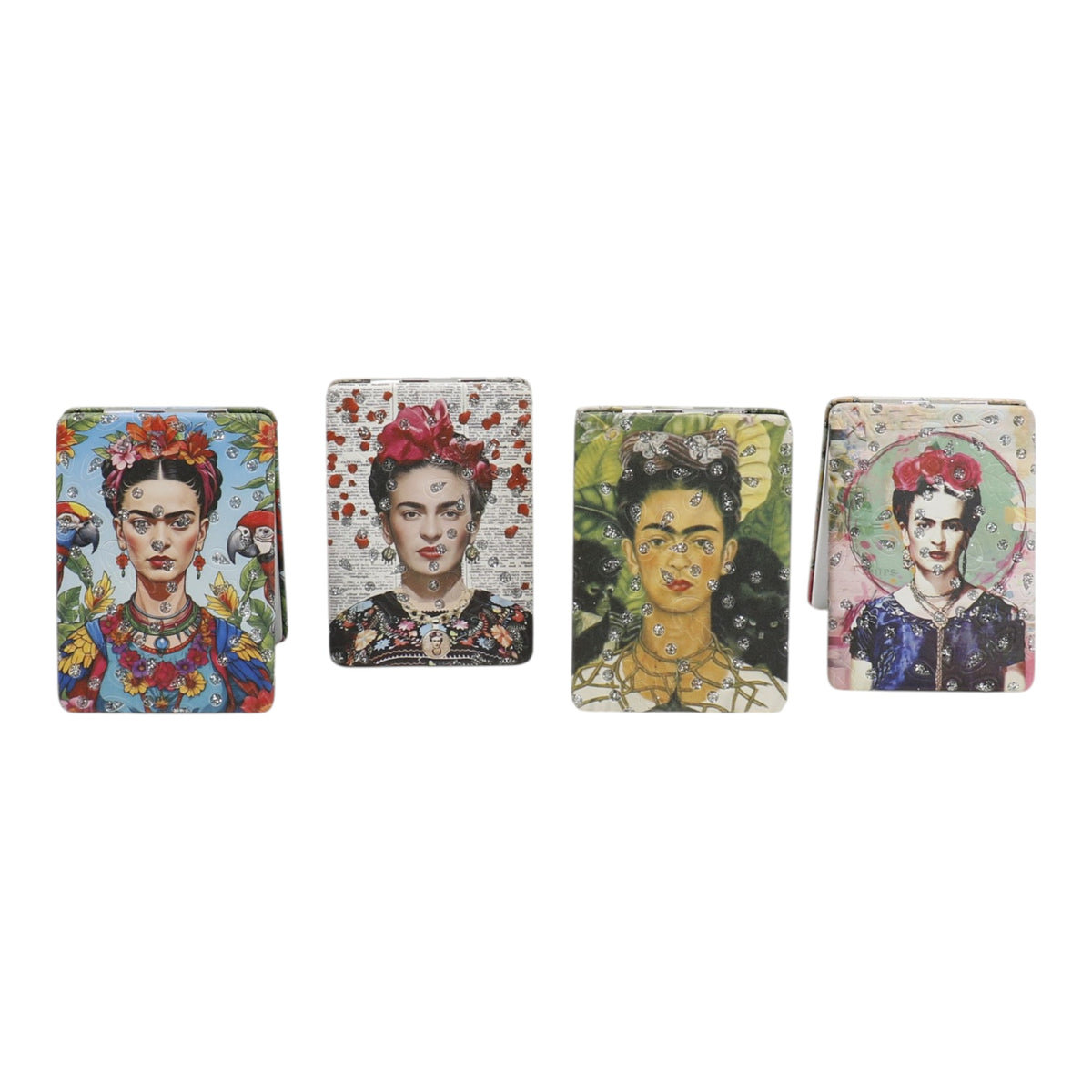 Frida Kahlo Rectangular Glitter Compact Makeup Mirror JM6423-10 (12PC)