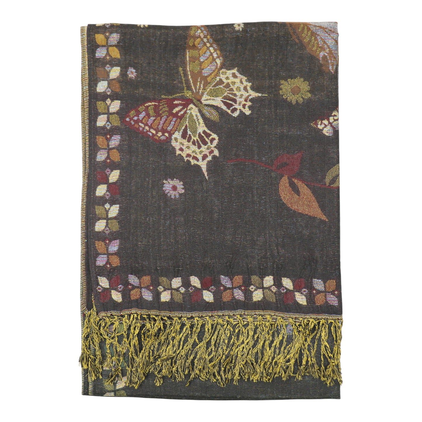 Metallic Pashmina Butterfly SCF4815-12. (12PC)