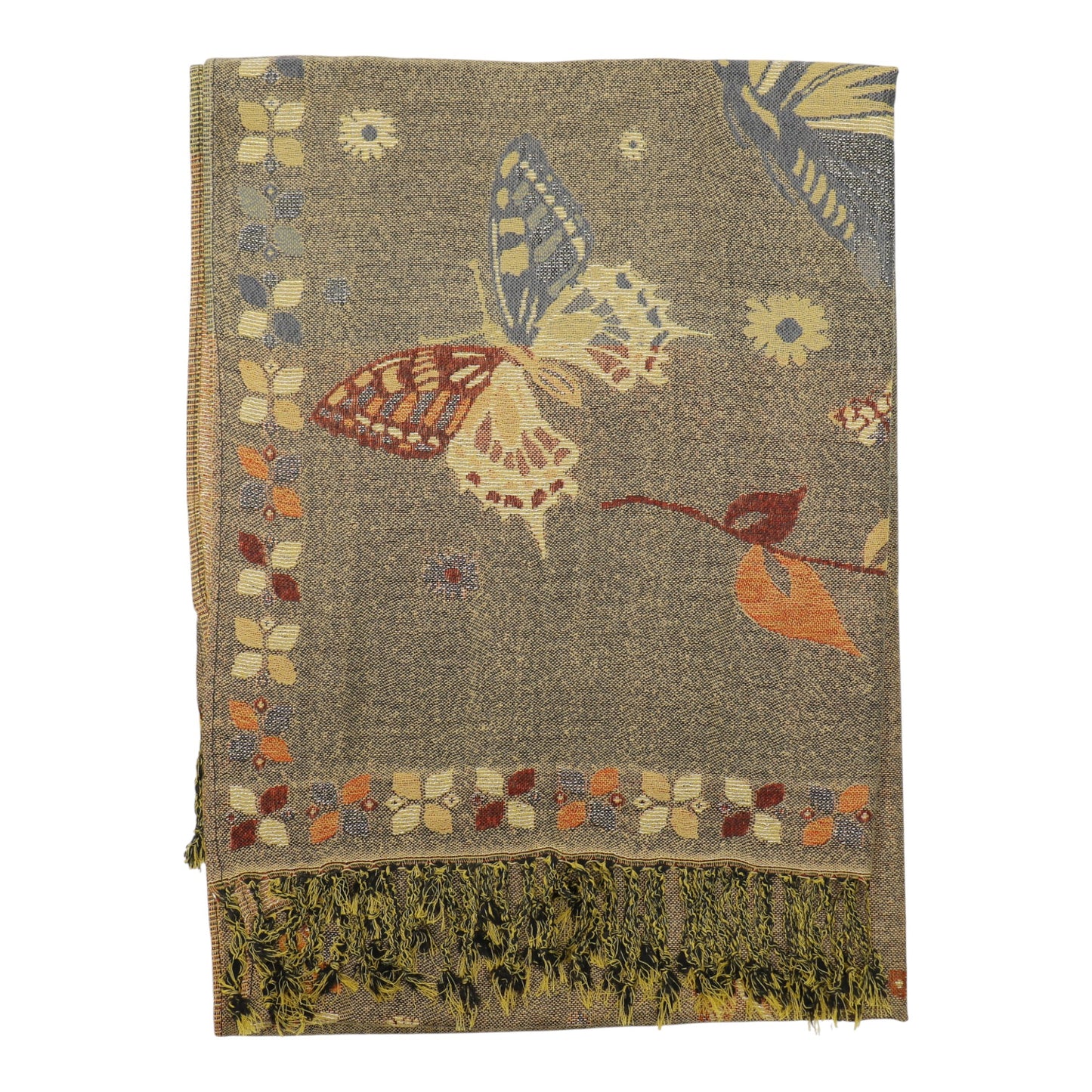 Metallic Pashmina Butterfly SCF4815-12. (12PC)