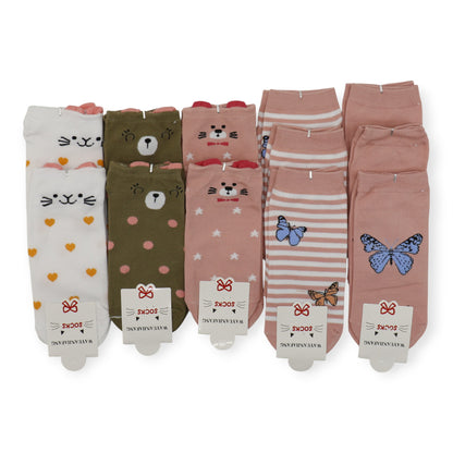 WOMEN'S CUTE CARTOON SOCKS 4318-47. (12PC)