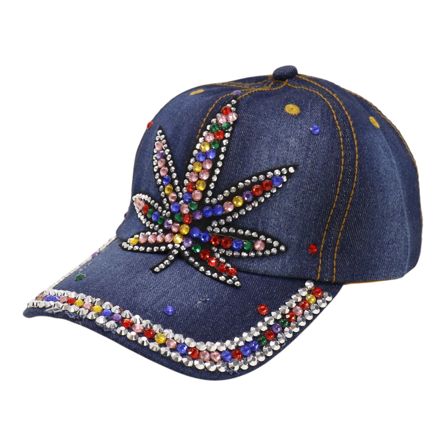 Women's Rhinestone Leaves Studded CAP HA6323-12 (12PC)