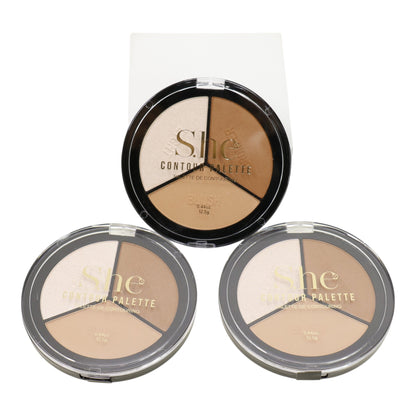 S.he Compact 3 Colors Contour Palette CP155. (12PK)