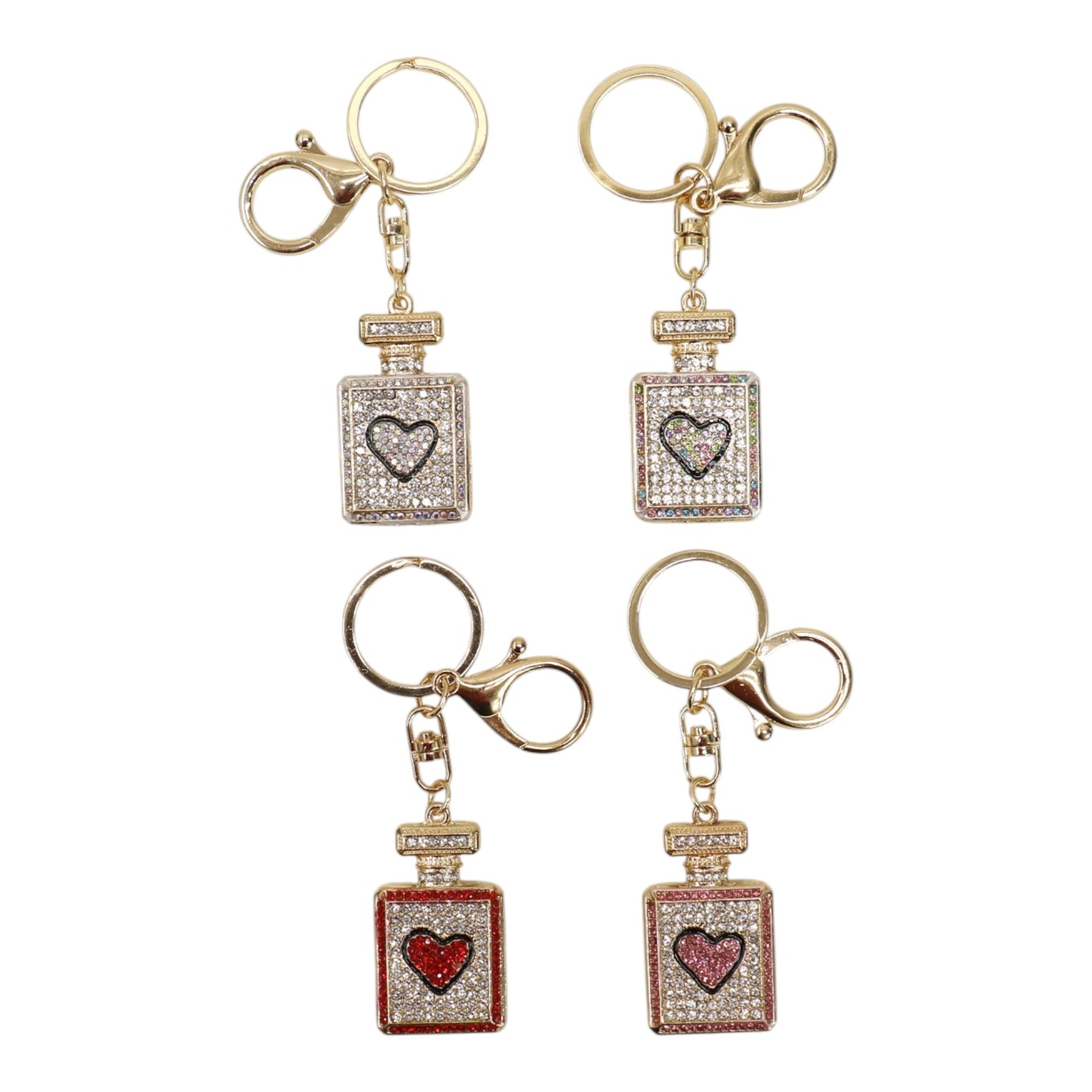 3D Perfume Bottle Heart Keychain KC511-62 (12PC)