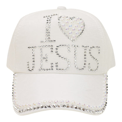 Bling Rhinestone I Love Jesus Cap HA6323-10 (12PC)