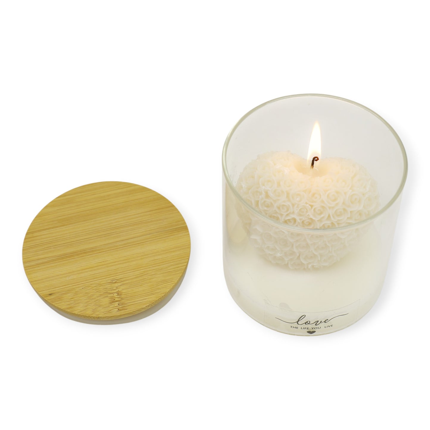 Rose Flower Heart Clusters Aesthetic Scented Candle SS51016-5 (3pc )