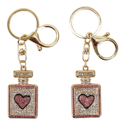 3D Perfume Bottle Heart Keychain KC511-62 (12PC)