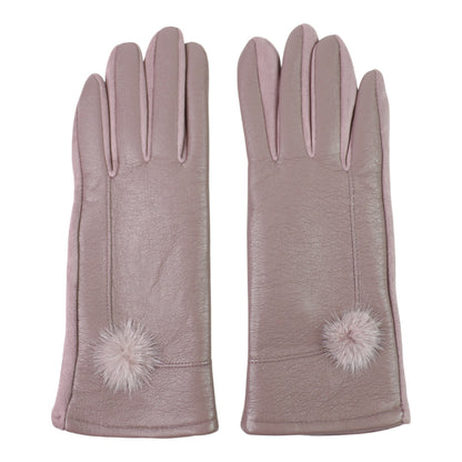 Women's Faux Leather Pom Pom Gloves GL178. (12PAIR)