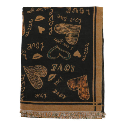 Cashmere Feel Winter Reversible Love N Heart Pattern Scarves SCF4827-23 (12PC)