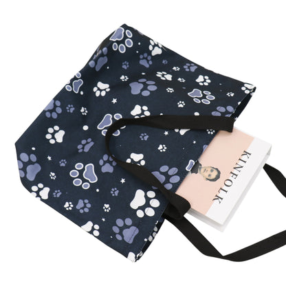 White and Navy Painterly Artistic Tote Bag JB6114-7 (12PC)