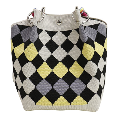 Diamond Pattern Knitted Tote Bag SS51118-21. (3PC)