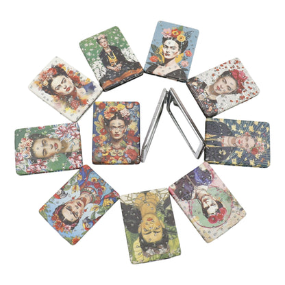 Frida Kahlo Rectangular Glitter Compact Makeup Mirror JM6423-10 (12PC)