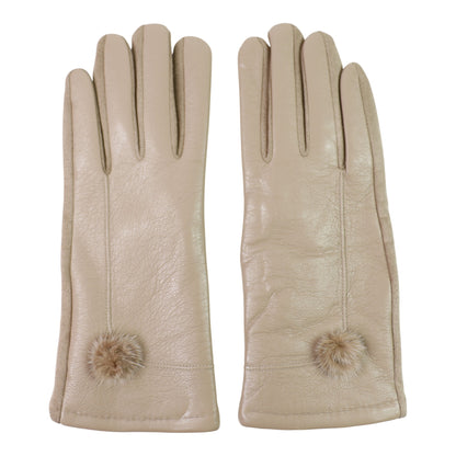 Women's Faux Leather Pom Pom Gloves GL178. (12PAIR)
