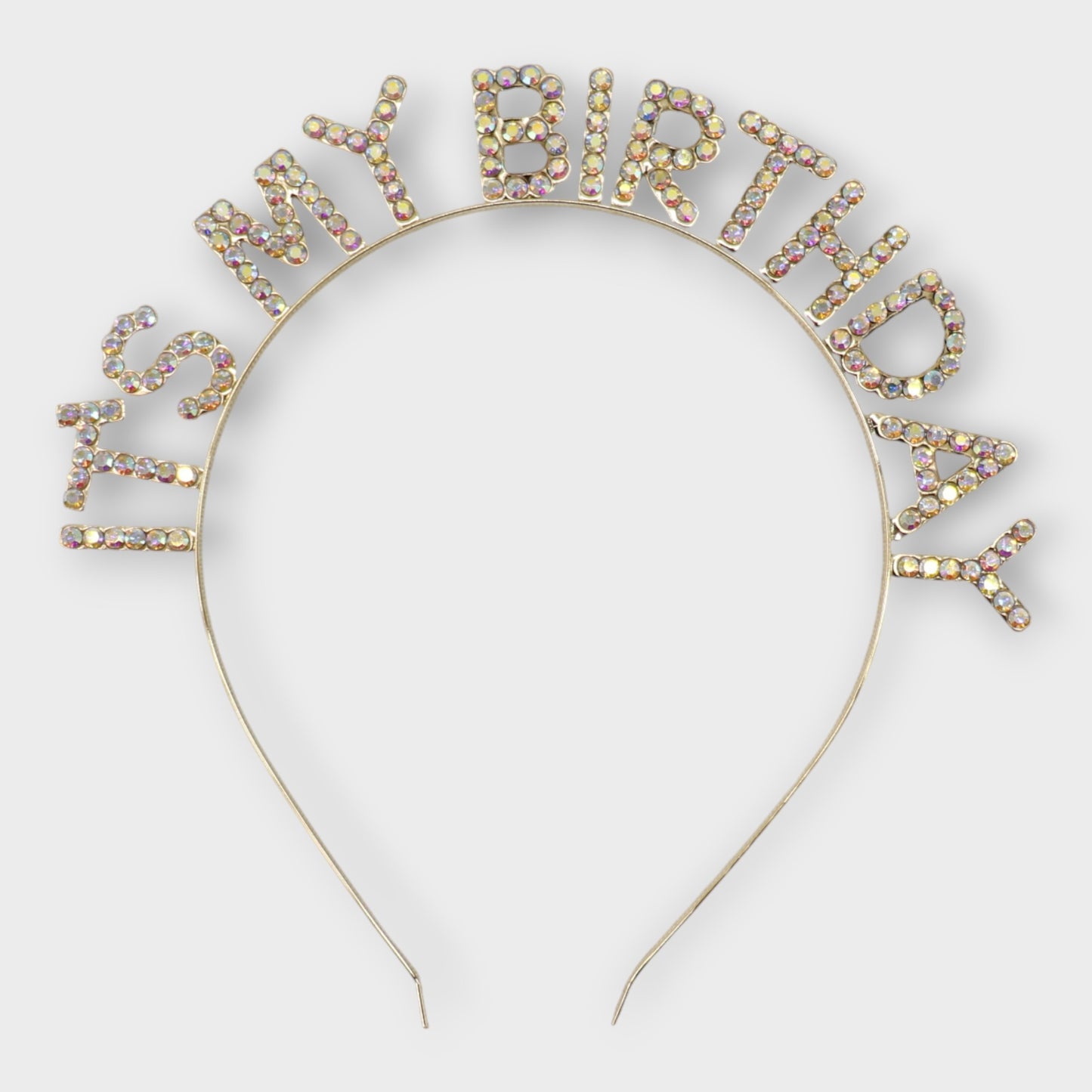 Iron Alloy Rhinestone It's My Birthday Head Band HB091 (12pc)
