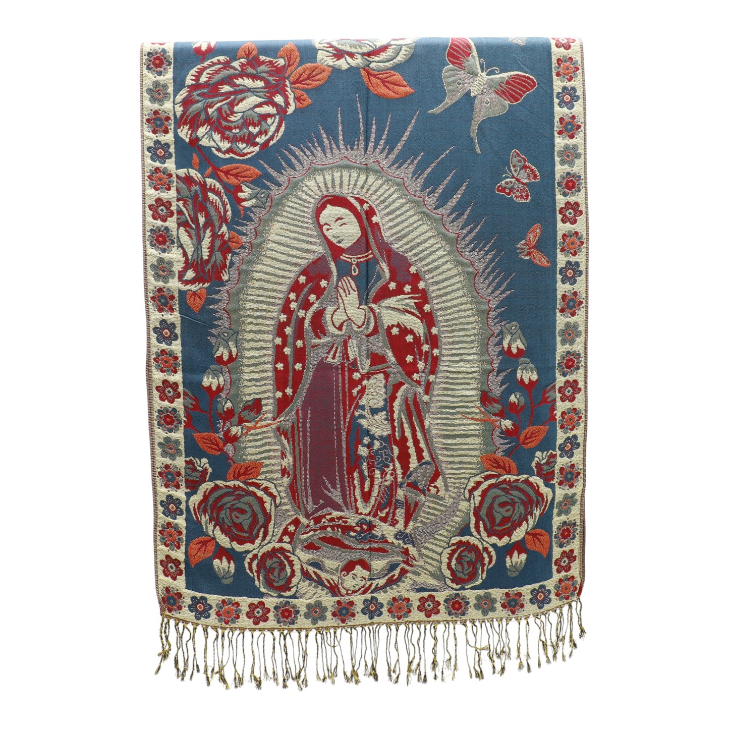Metallic Pashmina Our Lady of Guadalupe SCF5920-11 (12PC)