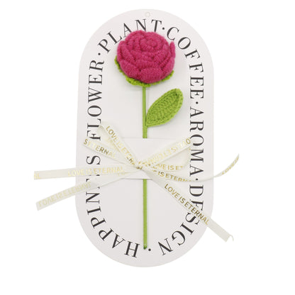 Handmade Crochet Roses Colorful Artificial Knit Flower SS51124-19 (12PC)