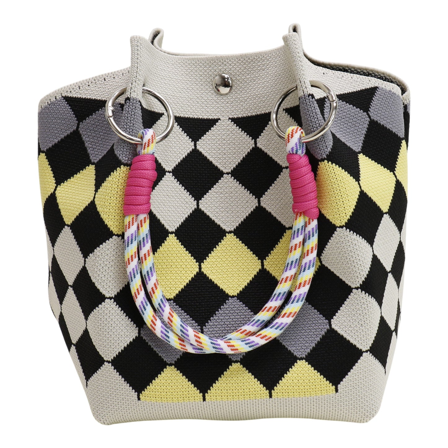 Diamond Pattern Knitted Tote Bag SS51118-21. (3PC)