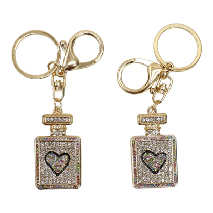 3D Perfume Bottle Heart Keychain KC511-62 (12PC)