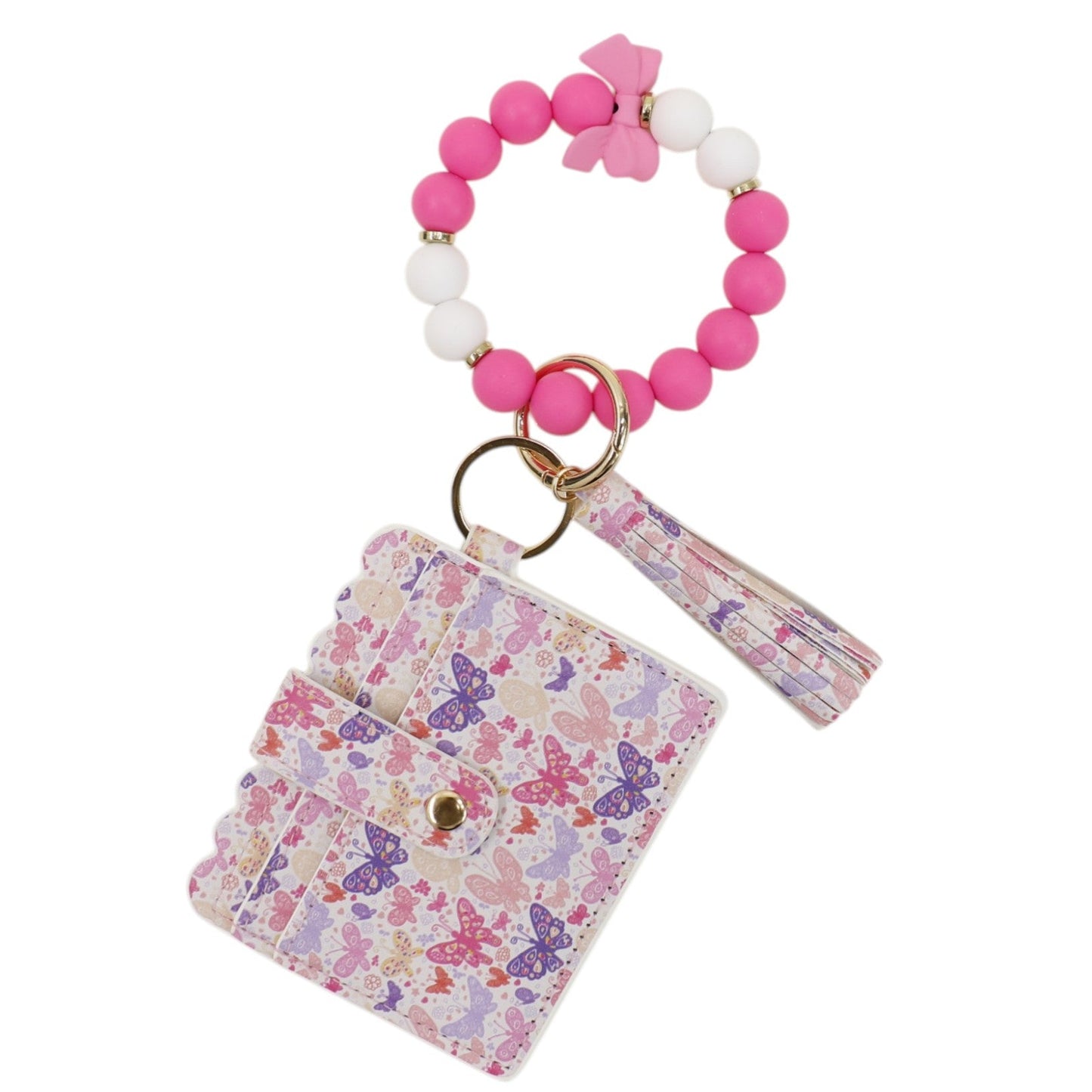 Silicone Bracelet Leather Wallet Tassel JB6126-11 (12PC)