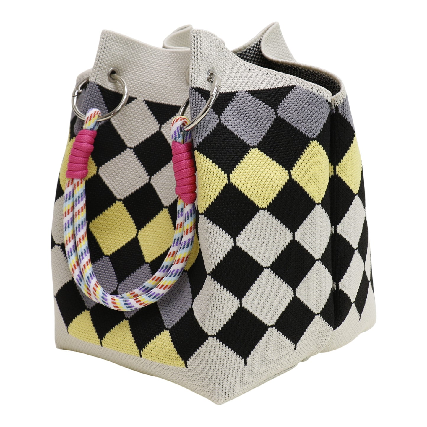 Diamond Pattern Knitted Tote Bag SS51118-21. (3PC)