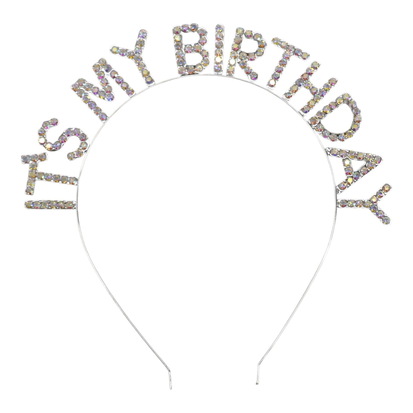 Iron Alloy Rhinestone It's My Birthday Head Band HB091 (12pc)