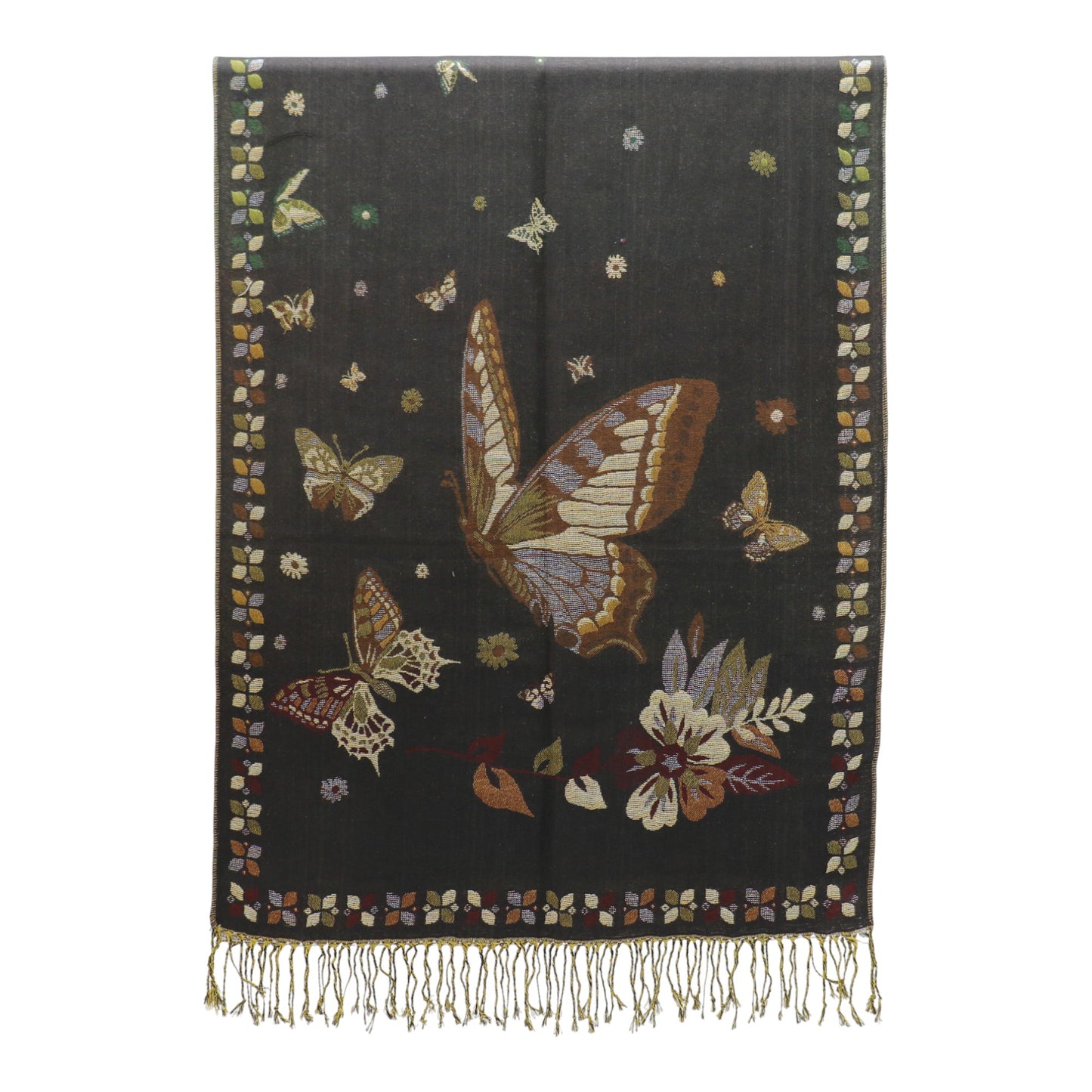 Metallic Pashmina Butterfly SCF4815-12. (12PC)