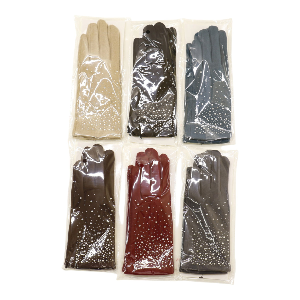 Women’s Rhinestone Studded Touchscreen Gloves GL6830-7 (12PAIR)