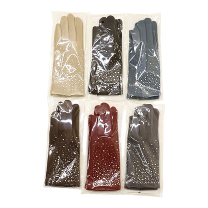 Women’s Rhinestone Studded Touchscreen Gloves GL6830-7 (12PAIR)