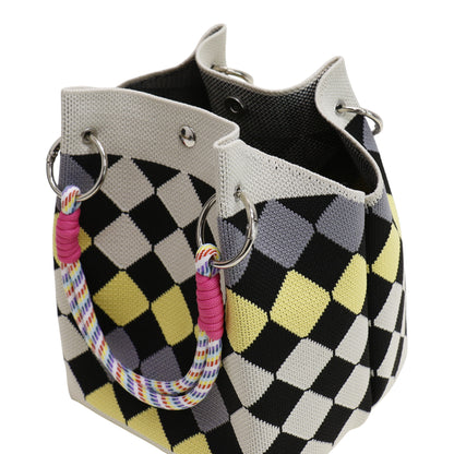 Diamond Pattern Knitted Tote Bag SS51118-21. (3PC)
