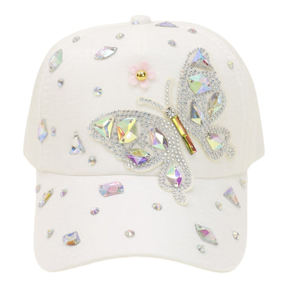 Bling Rhinestone Butterfly Baseball Cap HA6323-37.  (12PC)