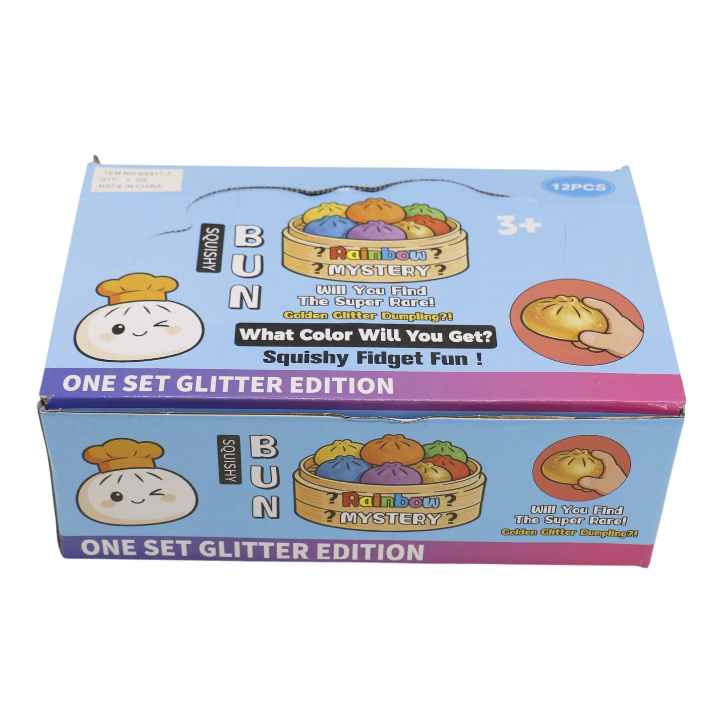 Mystery Glitter Jiggly Bun Squishy Dumpling  SS6417-7 (12PC)