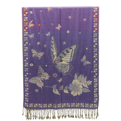 Metallic Pashmina Butterfly SCF4815-12. (12PC)