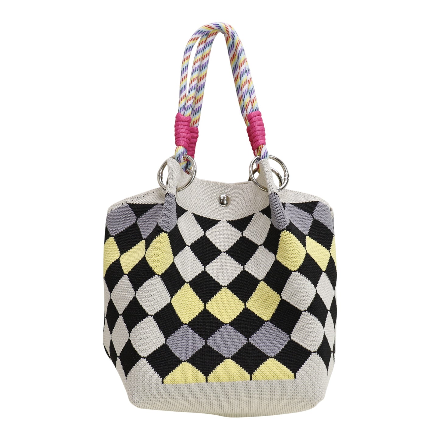 Diamond Pattern Knitted Tote Bag SS51118-21. (3PC)