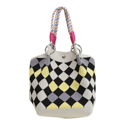 Diamond Pattern Knitted Tote Bag SS51118-21. (3PC)