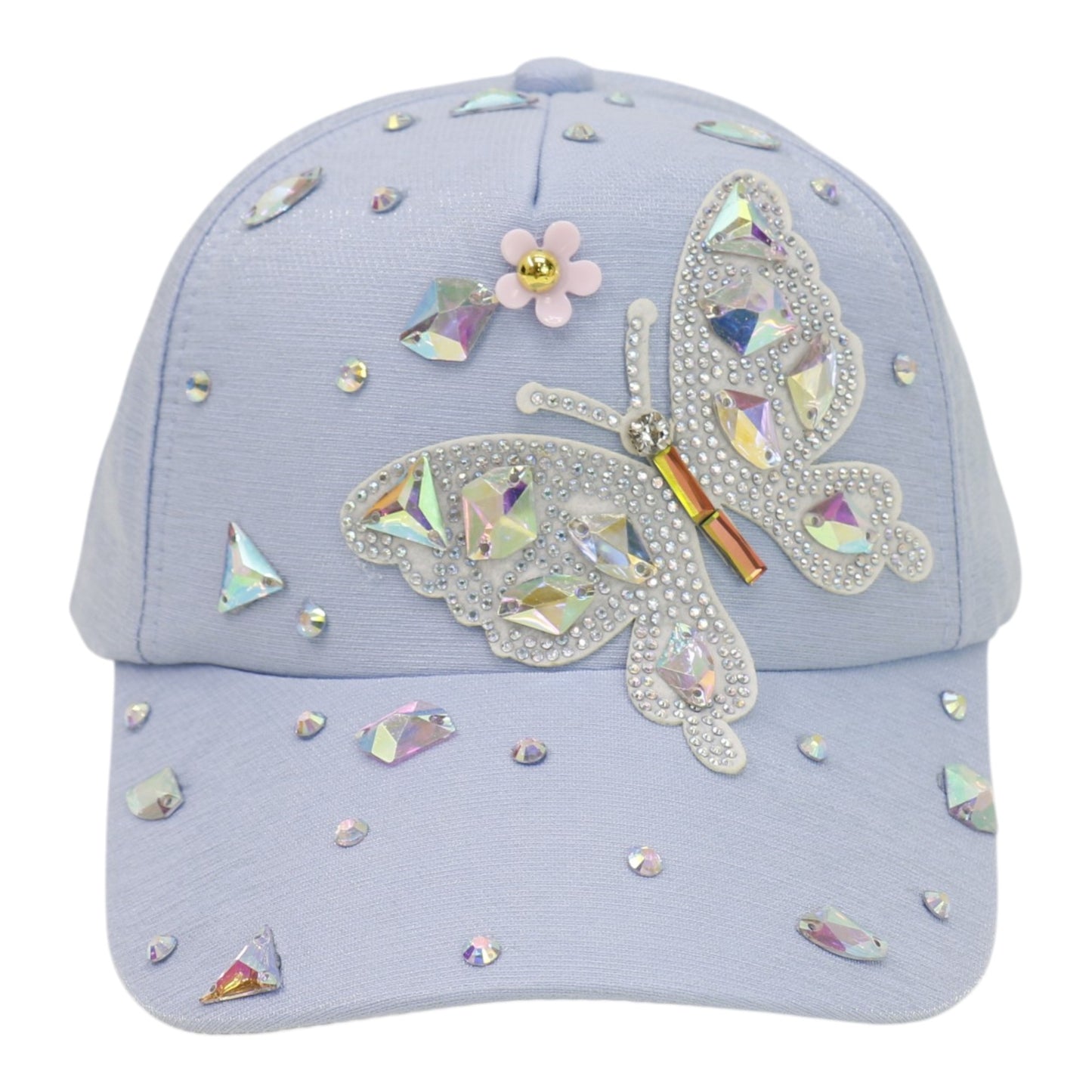 Bling Rhinestone Butterfly Baseball Cap HA6323-37.  (12PC)