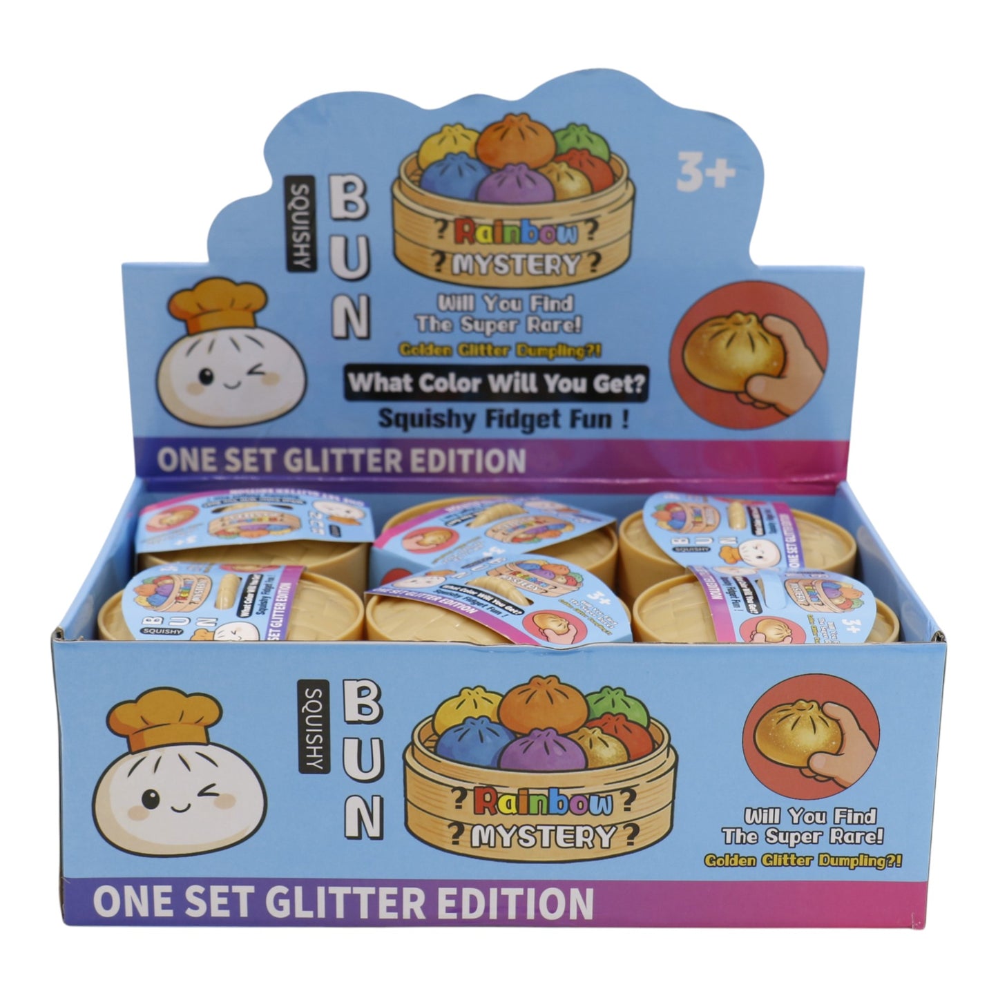 Mystery Glitter Jiggly Bun Squishy Dumpling  SS6417-7 (12PC)