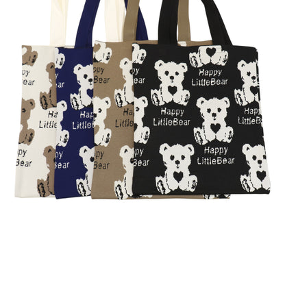 Cute Bear Pattern Knitted Tote Shoulder Bag JB6113-1 (12PC)